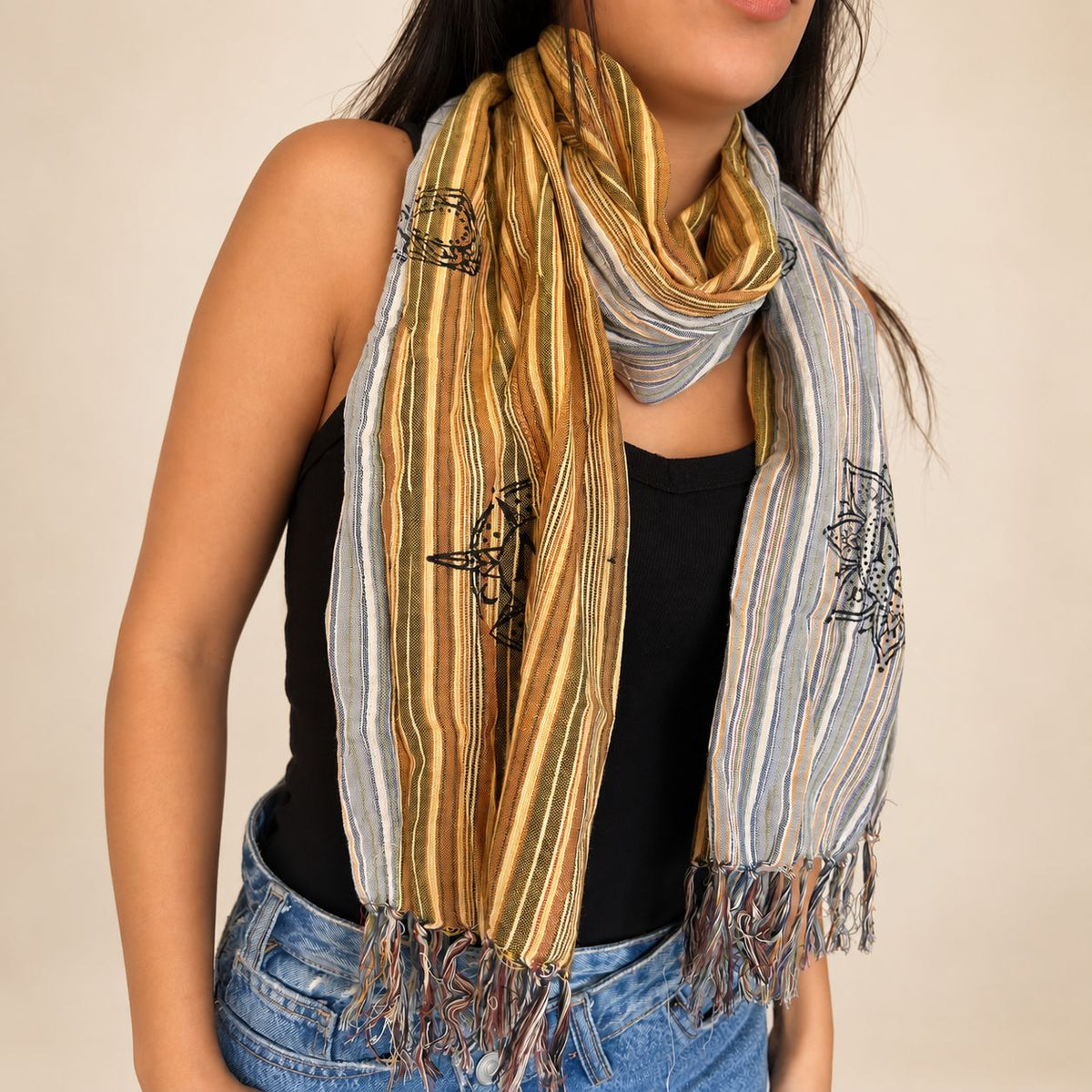 Nomad Sari - Travel Blessing Scarf - 170x50cm - Prayer Flags